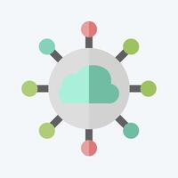 Icon Cloud Network. related to Network symbol. flat style. simple illustration vector