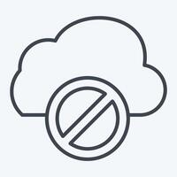 Icon Cloud Block. related to Network symbol. line style. simple illustration vector