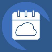 Icon Cloud Schedule. related to Network symbol. long shadow style. simple illustration vector