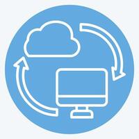 Icon Backup Data. related to Network symbol. blue eyes style. simple illustration vector