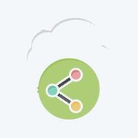 Icon Cloud Share. related to Network symbol. doodle style. simple illustration vector