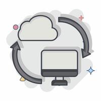 Icon Backup Data. related to Network symbol. chalk Style. simple illustration vector