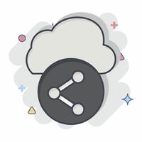 Icon Cloud Share. related to Network symbol. chalk Style. simple illustration vector