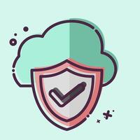 Icon Cloud Security. related to Network symbol. MBE style. simple illustration vector