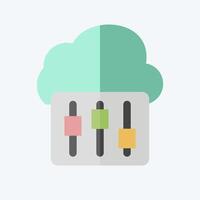 Icon Cloud Setting. related to Network symbol. flat style. simple illustration vector
