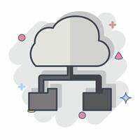 Icon Cloud Storage. related to Network symbol. chalk Style. simple illustration vector