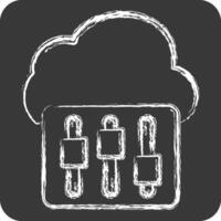 Icon Cloud Setting. related to Network symbol. chalk Style. simple illustration vector