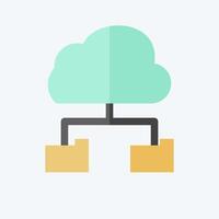 Icon Cloud Storage. related to Network symbol. flat style. simple illustration vector