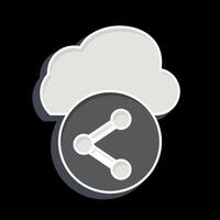 Icon Cloud Share. related to Network symbol. glossy style. simple illustration vector