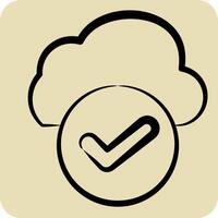 Icon Cloud Access. related to Network symbol. hand drawn style. simple illustration vector