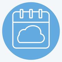 Icon Cloud Schedule. related to Network symbol. blue eyes style. simple illustration vector