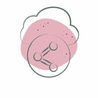 Icon Cloud Share. related to Network symbol. Color Spot Style. simple illustration vector