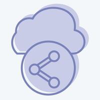 Icon Cloud Share. related to Network symbol. two tone style. simple illustration vector