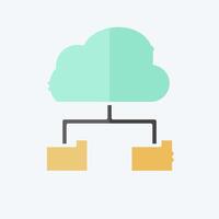 Icon Cloud Storage. related to Network symbol. doodle style. simple illustration vector