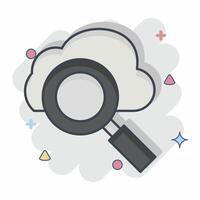 Icon Cloud Search. related to Network symbol. chalk Style. simple illustration vector