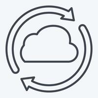 Icon Cloud Reload. related to Network symbol. line style. simple illustration vector