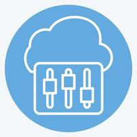 Icon Cloud Setting. related to Network symbol. blue eyes style. simple illustration vector
