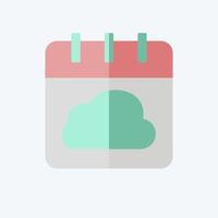 Icon Cloud Schedule. related to Network symbol. flat style. simple illustration vector
