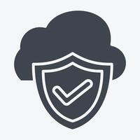 Icon Cloud Security. related to Network symbol. glyph style. simple illustration vector