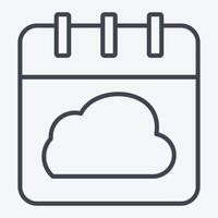 Icon Cloud Schedule. related to Network symbol. line style. simple illustration vector