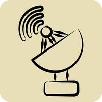 Icon Satellite. related to War Military symbol. hand drawn style. simple illustration vector