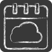 Icon Cloud Schedule. related to Network symbol. chalk Style. simple illustration vector