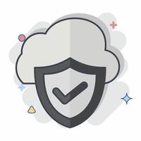 Icon Cloud Security. related to Network symbol. chalk Style. simple illustration vector
