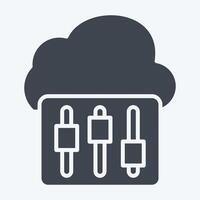 Icon Cloud Setting. related to Network symbol. glyph style. simple illustration vector