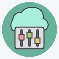 Icon Cloud Setting. related to Network symbol. color mate style. simple illustration vector