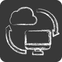 Icon Backup Data. related to Network symbol. chalk Style. simple illustration vector