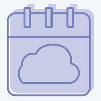 Icon Cloud Schedule. related to Network symbol. two tone style. simple illustration vector