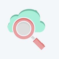 Icon Cloud Search. related to Network symbol. doodle style. simple illustration vector