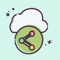 Icon Cloud Share. related to Network symbol. MBE style. simple illustration vector