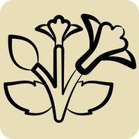 Icon Rose of Sharon. related to Korea symbol. hand drawn style. simple illustration vector