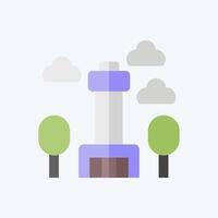 Icon Seoul Tower. related to Korea symbol. flat style. simple illustration vector