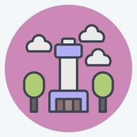 Icon Seoul Tower. related to Korea symbol. color mate style. simple illustration vector