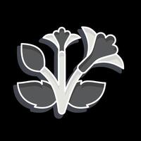 Icon Rose of Sharon. related to Korea symbol. glossy style. simple illustration vector