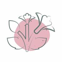 Icon Rose of Sharon. related to Korea symbol. Color Spot Style. simple illustration vector