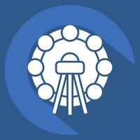 Icon Ferris Wheel. related to Korea symbol. long shadow style. simple illustration vector