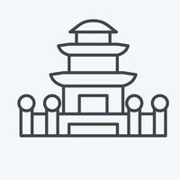 Icon Pagoda. related to Korea symbol. line style. simple illustration vector