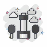 Icon Seoul Tower. related to Korea symbol. comic style. simple illustration vector