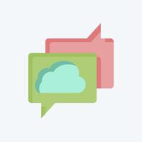 Icon Cloud Chatting. related to Network symbol. flat style. simple illustration vector