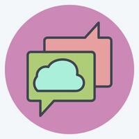 Icon Cloud Chatting. related to Network symbol. color mate style. simple illustration vector