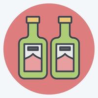 Icon Soju. related to Korea symbol. color mate style. simple illustration vector