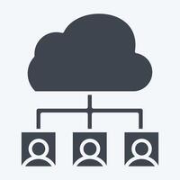 Icon Cloud Team. related to Network symbol. glyph style. simple illustration vector