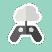 Sticker line cut Cloud Game. related to Network symbol. simple illustration vector