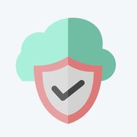 Icon Cloud Security. related to Network symbol. flat style. simple illustration vector