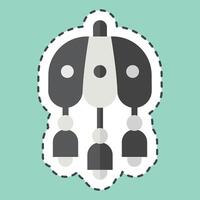 Sticker line cut Wind Chime. related to Korea symbol. simple illustration vector