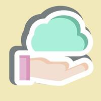 Sticker Share Cloud. related to Network symbol. simple illustration vector