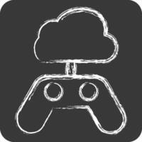 Icon Cloud Game. related to Network symbol. chalk Style. simple illustration vector